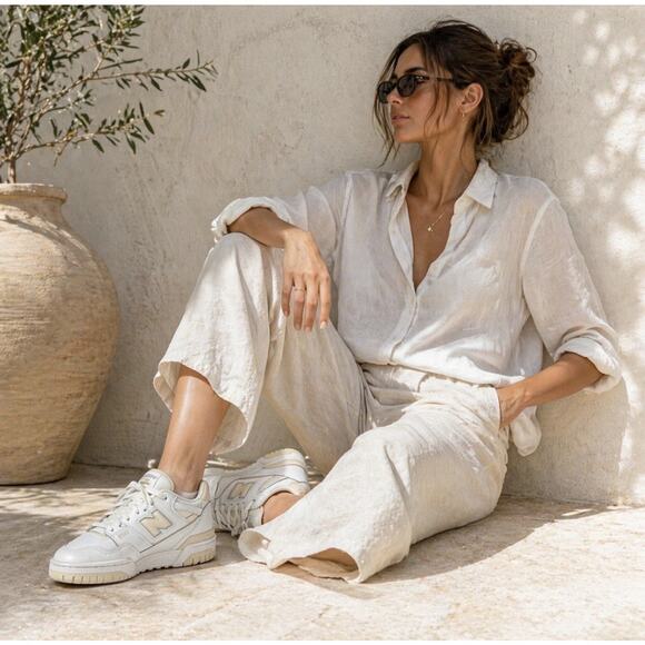 New Balance Shoes - New Balance 550 Men’s 8 Women’s 9.5B Cream Off White Vintage Aged Sole Sneaker